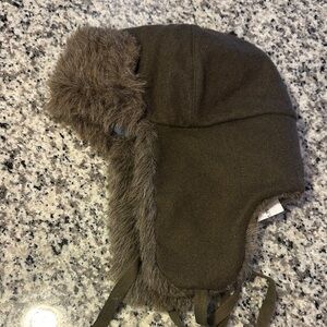 Kangol Kids Brown Fur-Trimmed Hat